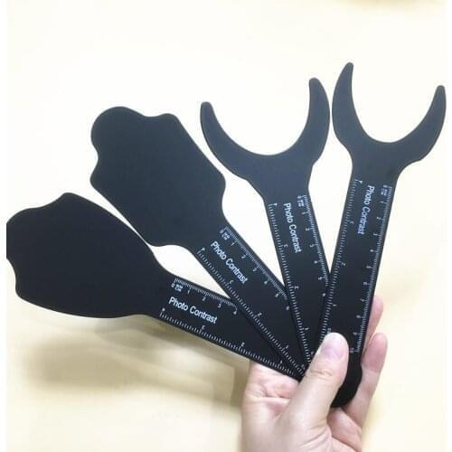 4pcs/set Dental Orthodontic Black Background Photo Image Contrast Board Oral Cheek Plate With Scale Mark Autoclavable Instrument