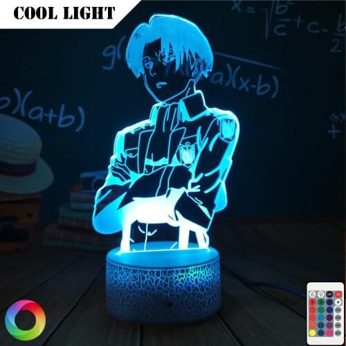 Acrylic Table Lamp Anime Attack on Titan for Home Room Decor Light Cool Kid Child Gift Captain Levi Ackerman Figure Night Lights