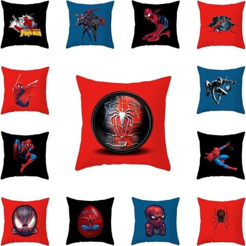 Marvel Spiderman Cushion cover pillowcase Sofa pillowcase Childrens room student dormitory Decorative pillowcase 45x45cm