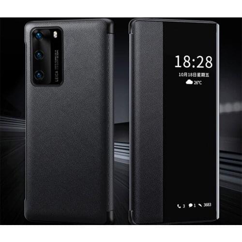 Smart View Case For Huawei P40 Pro Auto Sleep Wake Up Flip Cover Slim Phone Case Magnetic Shell For Huawei P40Pro Fundas Capa
