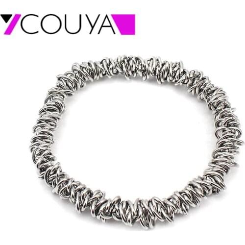 COUYA Cute Stainless Steel Stretch Bracelet Bangles For Women Chain Wrap Wristband Vintage Bracelets & Bangles Wholesale