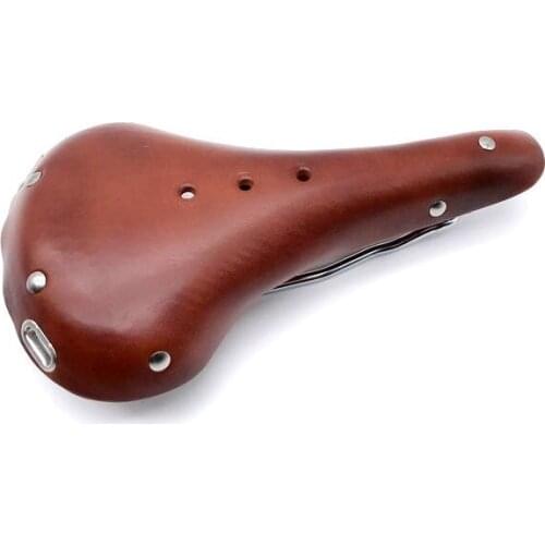 Cycling Parts 100% Real Leather Vintage Standard Steel Saddle for Brompton
