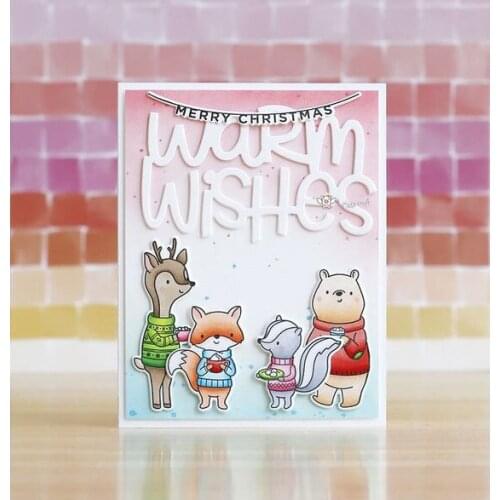 Warm Wishes Letter Metal Cutting Dies Stencils DIY Scrapbooking Paper/photo Cards Embossing Dies
