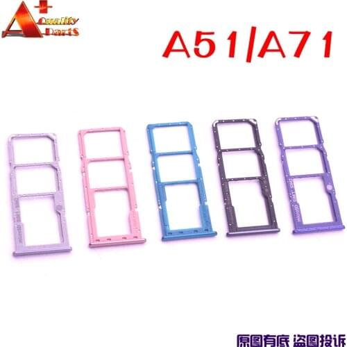 For Samsung Galaxy A51 A71 A515F A715F FD DS SIM Tray Holder SD Card Reader Slot Adapter Repacement