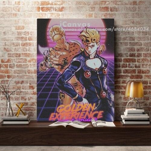Giorno Giovanna Gold Experience Retro JOJO Decoration Prints Canvas Home Decor Dorm Living Room Bedroom Poster Painting Wall Art
