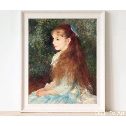 No frame impressionist young girl Elaine art prints poster canvas printings oil painting printed on canvas wall decor picture