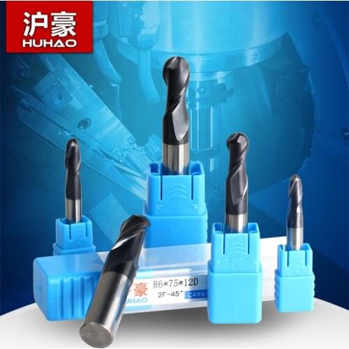 R0.5*50*4D Real HRC45 2 flutes ball nose end mill milling cutter CNC router bit