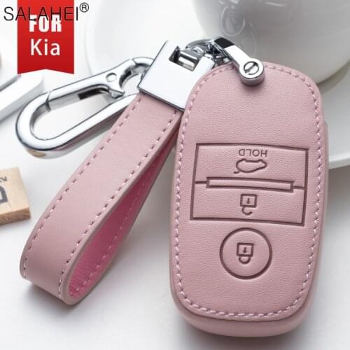 Leather Car Key Cover Case For Kia Rio QL Sportage Ceed Cerato Forte R GT Stinger Sorento Optima K2 K3 K4 K5 Picanto Accessories