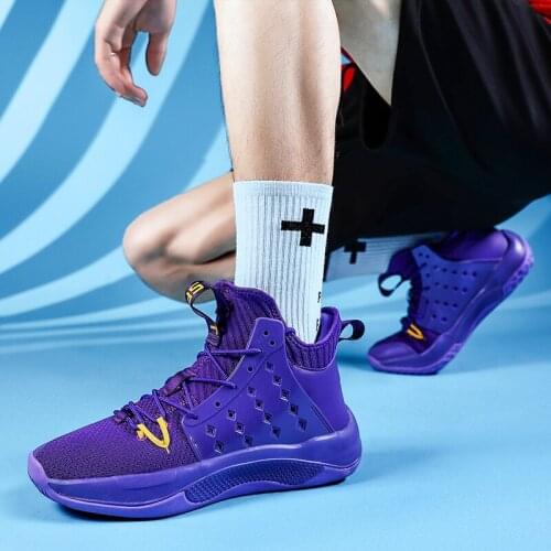 Men Basketball Shoes New Unisex Basketball Sports Buffer Shoes High Quality Couple Sneakers Shoes for Male Street Basketball