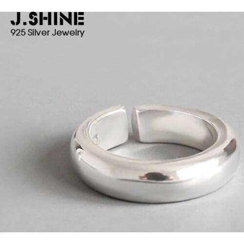 JShine Real S990 Sterling Silver Smooth Open Finger Rings for Men and Women Solid Silver Fine Jewelry Minimalism Engagement Ring