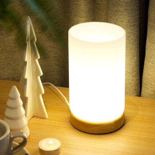 Desk Lamp Desktop Decor LED Lights Night Lamps Warm White Dimmable Nordic Style Bedroom Durable With Switch Solied Word Base USB