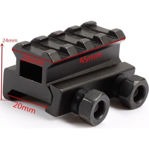 Hunting Tactical Quick Detach 4 Slot Low Riser 20mm Weaver Picatinny Rail Riser Scope Mount Caza