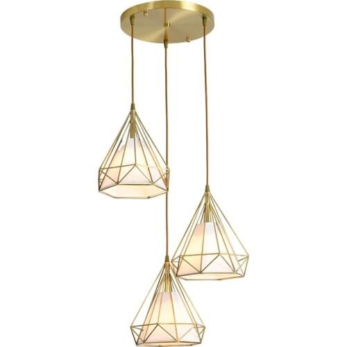Nordic restaurant pendant lights modern minimalist copper living room lamp bedroom study lamp home retro design lamps