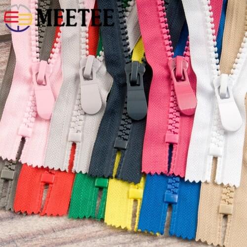 Meetee 2pcs 20cm 8# Resin Zippers Close-end Tail Single Slider for Coat Pocket Outdoor Handbag DIY Sewing Accessories ZA210