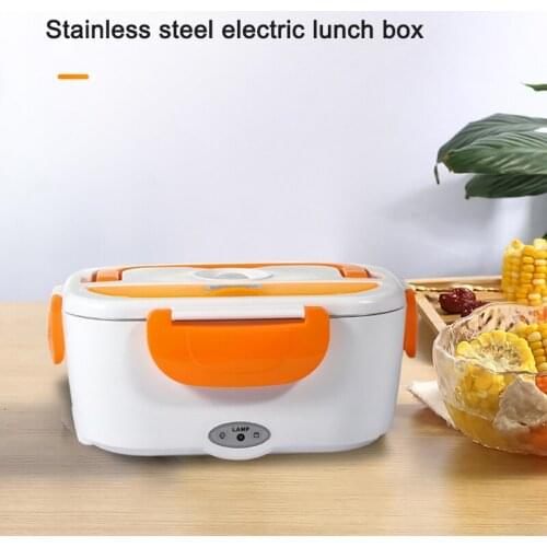 Portable Electric Heating Stainless Steel Lunch Box Home Car Dual Use Rice Box Food Warmer SCVD889