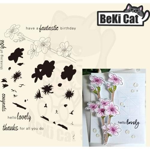 Flowers Clear Stamps for DIY Scrapbooking/Card Making Fun Decoration Supplies