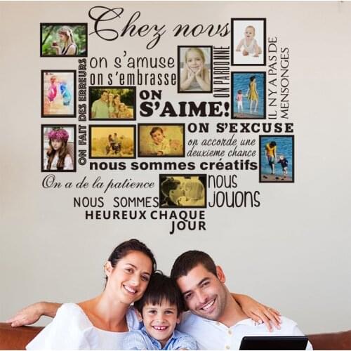 Family photo frame sticker French house rule love vinyl wall applique mural wall artist residence decorative wall sticker DW1006