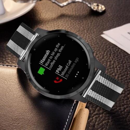 Mesh Woven Stainless Steel Watchband for Garmin Vivoactive 4 (45mm) / 4S (40mm) Quick Release Watch Band Milanese Strap Bracelet