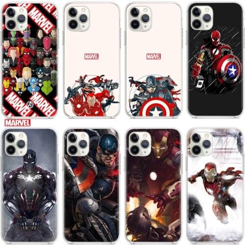 Marvel Avengers superheroes For Apple iPhone 12 11 Pro Max mini XS Max XR X 8 7 6 6S Plus 5S SE 2020 Transparent Phone Case