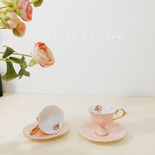 Brides bouquets series European elegant tall espresso cup and saucer