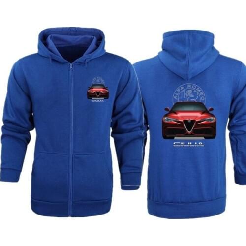 3D Print Car Mens Jogging Zipper Hoodies Sweatshirts Climbing Hiking Male Sportwear Alfa Romeo Giulia Fleece Warm Hooded Jackets