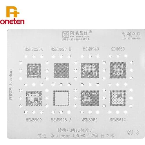 Amaoe QU3 BGA Reballing Stencil For Qualcomm Universal Mesh MSM Series Soldering Tin Net Repair Tools