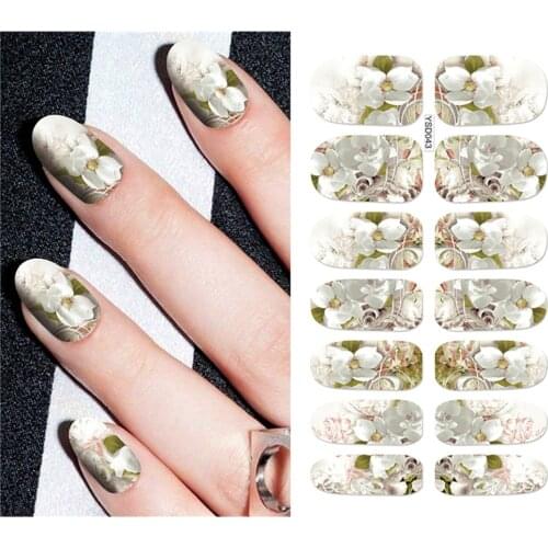 Watermark Nail Art Sticker Moon Leopard Color Water Transfer Nail Art Decoration Big Flowers Nail Art Transfer Stickers For Nail