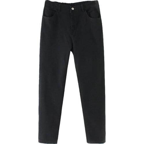 Plus size 5XL Washed Jeans Women Spring Autumn White Denim Harem Pants Female High elasticity Casual Trousers Wild Jeans G821