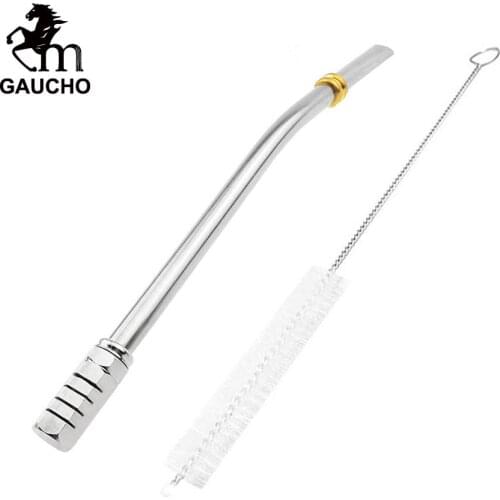 1 PC/Lot Gaucho Yerba Mate Straw With Removable Hexagonal Bombilla Include Cleaning Brushes For Calabash Gourds Teaware Hot Sale