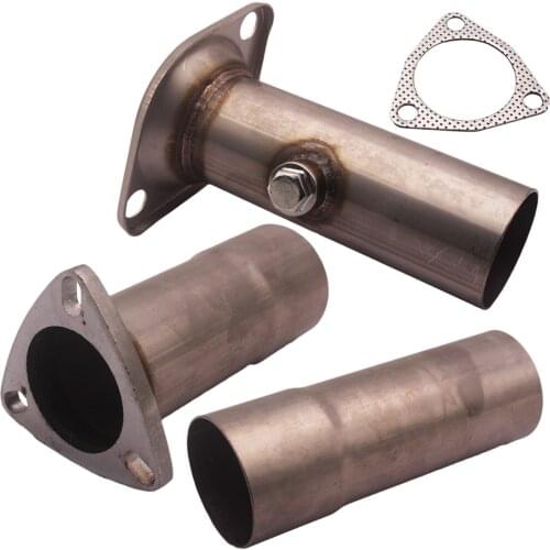 3pcs 2.5" Adjustable Cat Exhaust Pipe Converter Set For LS RS GS GSR B16 Fits 2.5" Piping Connections Piping Only