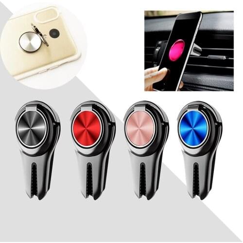 2 in 1 car Mini Finger Ring phone holder air vent Clip Mount metal Stand multipurpose auto phone bracket For IPhone