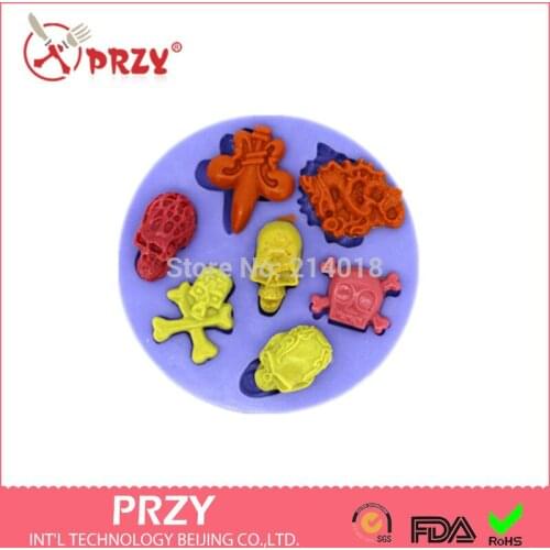 Free shipping Skull /lizard modelling chocolate mold silicon fondant Cake decoration mold wholesale fondant mold