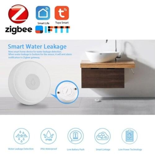 Wireless Zigbee Smart Home Water Leak Sensor Wireless Flooding Detector Water Leakage Detection Alert Water Level Overflow Alarm