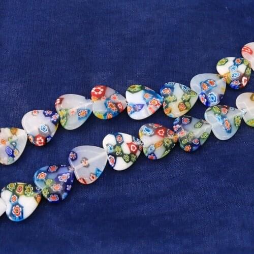10pcs/lot 20mm Lampwork Flower Beads For Jewelry Making Crafts Necklace Diy Accessories Multi Hearts Glass Beads Wholesale