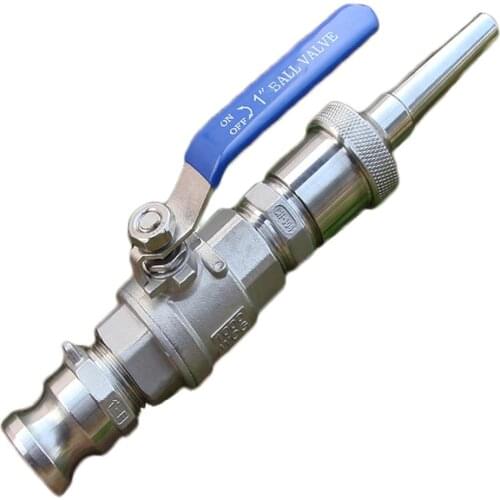 Fast connection of stainless steel water gun nozzle 4 minutes 1.5 inch 2 inch high pressure flushing nozzle with switch