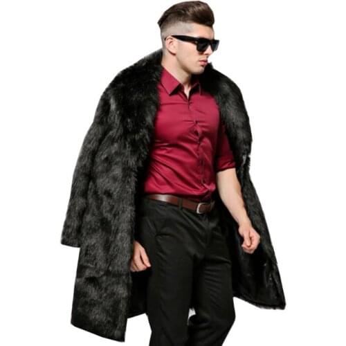 Black faux mink fur leather jacket mens warm fur leather coat men loose jackets casual clothes winter autumn thicken fashion