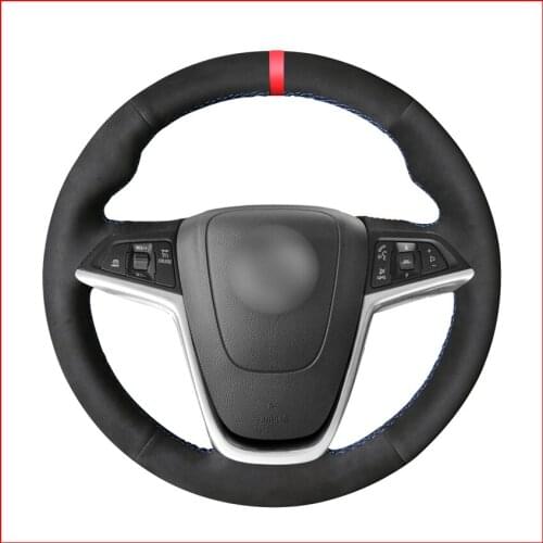 Black Suede Steering Wheel Cover for Opel Mokka 2012-2019 Insignia 2008-2013 Astra (J) 2010-2015 Meriva (B) 2010-2017 Ampera