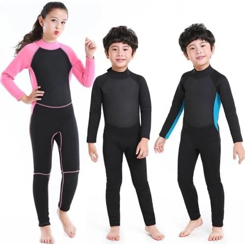 Boys and girls Wetsuit 2.5MM neoprene Childrens Scuba diving suit Sun-proof Long sleeve thermal Surfing snorkeling Swimsuit