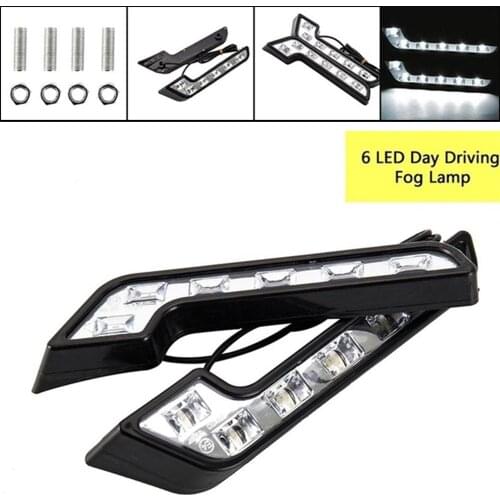2PCS 12 V 5W Daytime Running Lights COB Fog L Shape Daytime Running Lamp 6LED Car Universal Driving Car Accessories