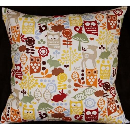 EA328 Plain Animals Red Green Brown ivory Yellow Orange White Printed A grade 100% Cotton Canvas Cushion Cover Pillow Case