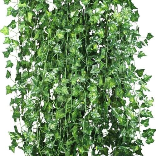 12pcs artificial plants of vine false flowers ivy hanging garland for the wedding party Home Bar Garden Wall decoration Outdoor