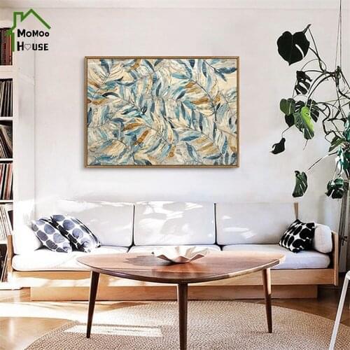 Sacndinavian Leaves Canvas Painting for Living Room Nordic Decorative Poster Wall Art Decoration Home Decor