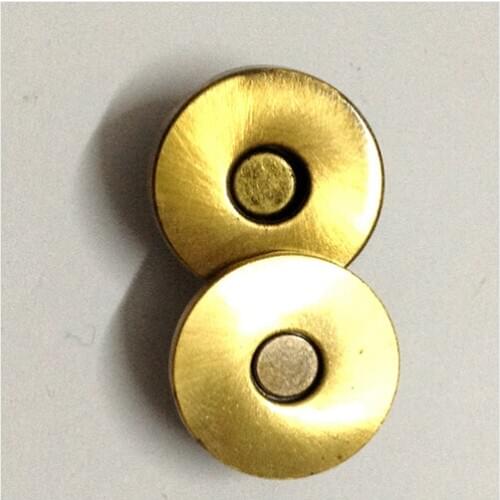 18mm Bronze Thin Magnetic buttons Antique Brass Purse Snaps Fasteners 100 Sets/lot