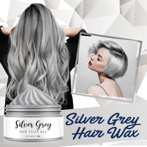 Disposable Smoky Gray Punk Style Light Silver Grey Grandma Gray Hair Dye Color Unisex Color Hair Wax Dye Cream Hair Color Wax