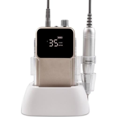 SIMINAIL Rectangle Nail Drill Rechargeable Desktop Base 35000RPM Manicure Electric Machine Nail File Pedicure Cordless Drilling