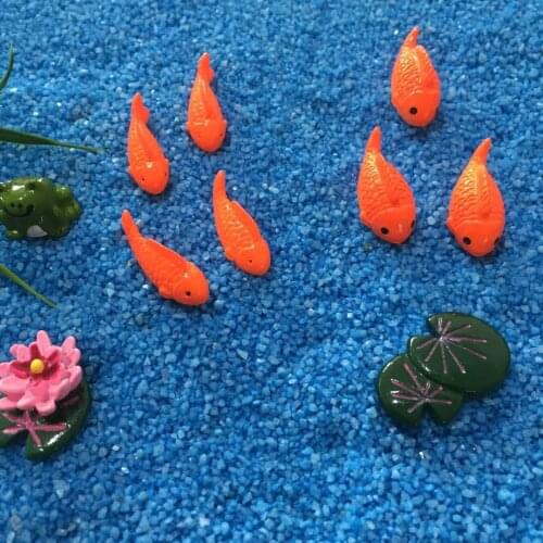 Mini red fish fish tank ornament DIY micro landscape accessories resin lotus leaf lotus home decoration resin flowers