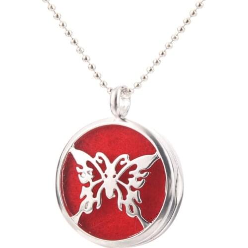 Butterfly Aromatherapy Essential Oil Diffuser Necklace Fashion Perfume Locket Pendant Creative Fine jewelry