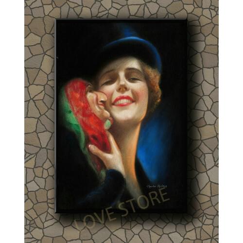 P401 Vintage Beautiful Pin-up Girl Classic Picture 537 Silk Fabric Poster Art Decor Indoor Painting Gift