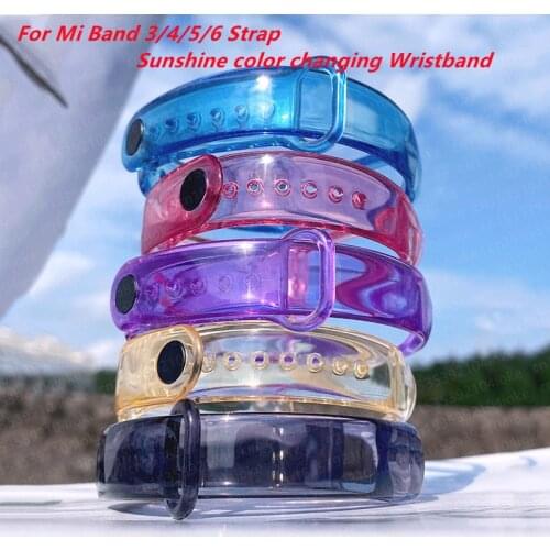 2021 Light-changing Strap For Xiaomi Mi Band 6 5 4 3 Transparent Silicone Waterproof Smart Sports Bracelet For Mi band 3 4 5 6