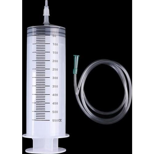 500ml CC Syringe Injector Clear Plastic Large Disposable Syringe with Hose Tube